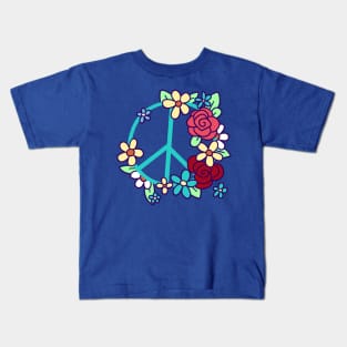 Flowery Peace Sign Kids T-Shirt